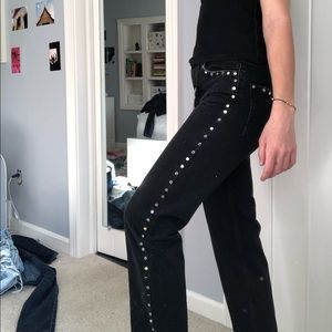 NWT Zara studded black straight jeans
